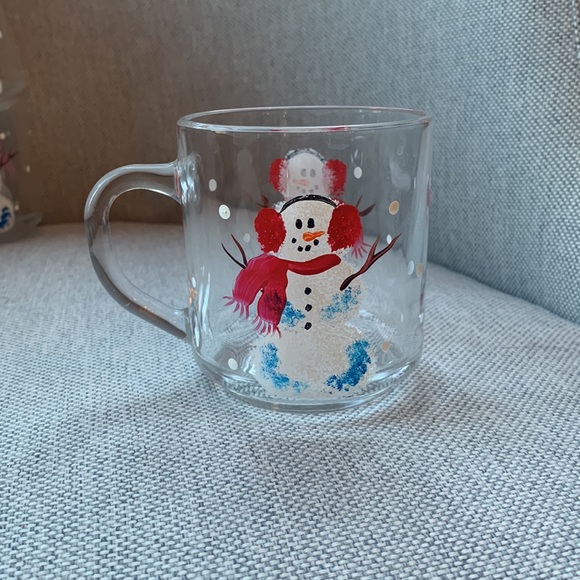 Luminarc 4 Christmas Snowman Cups/Mugs - Picture 5 of 10